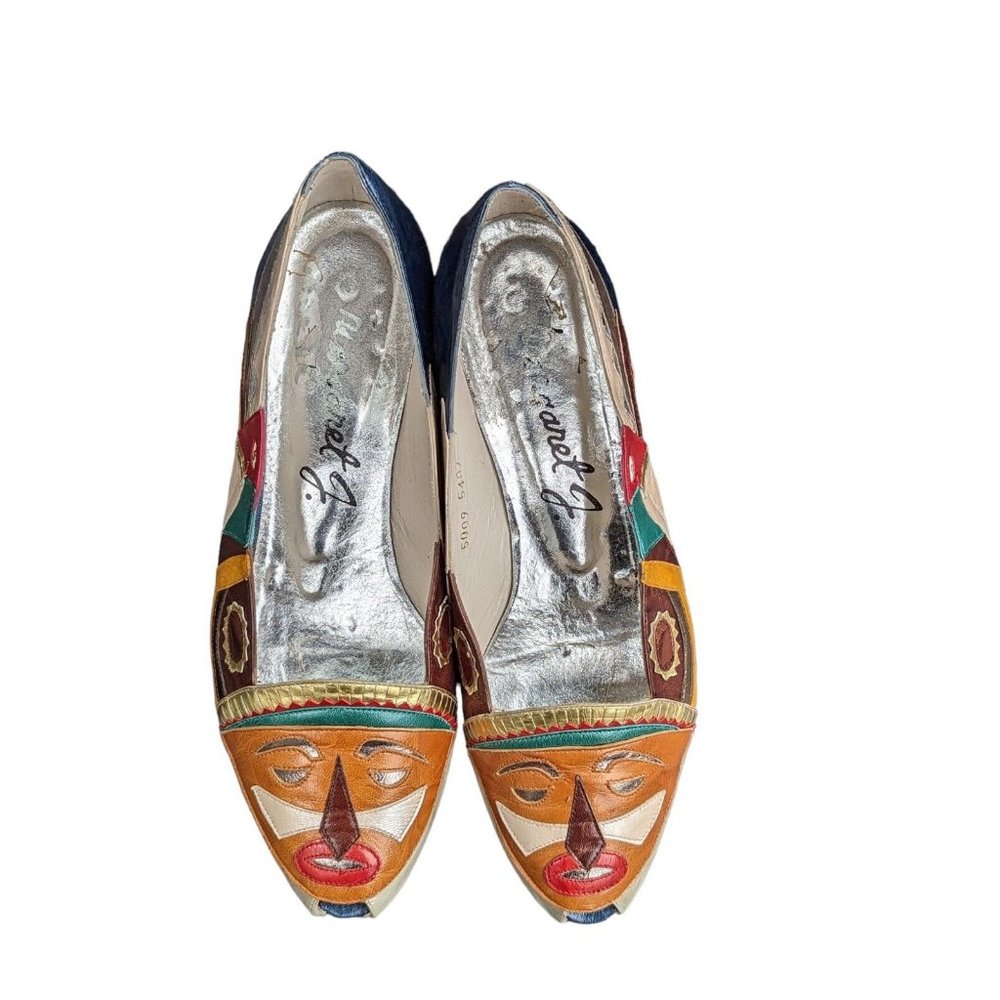 Vintage Leather Margaret J Mask Face Pumps 7